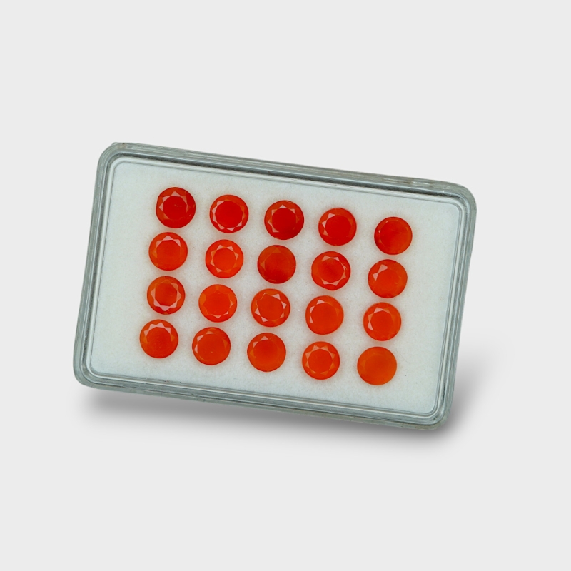 Carnelian 5.5mm Faceted Round AAA Gemstones Parcel - 181833