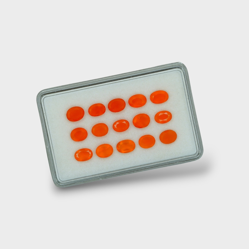 Carnelian 6x5mm Faceted Oval AAA Gemstones Parcel - 181834