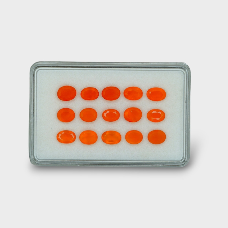 Carnelian 6x5mm Faceted Oval AAA Gemstones Parcel - 181834