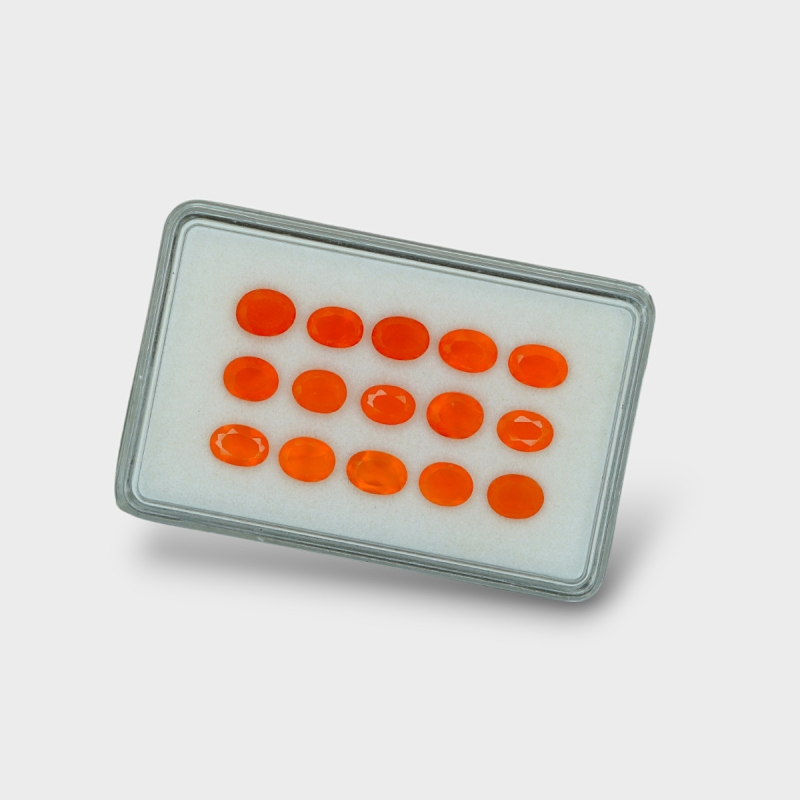 Carnelian 6x5mm Faceted Oval AAA Gemstones Parcel - 181834