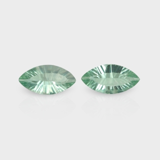 Green Fluorite 18x9mm Concave Cut Marquise AAA Grade Matched Gemstones Pair - 159229