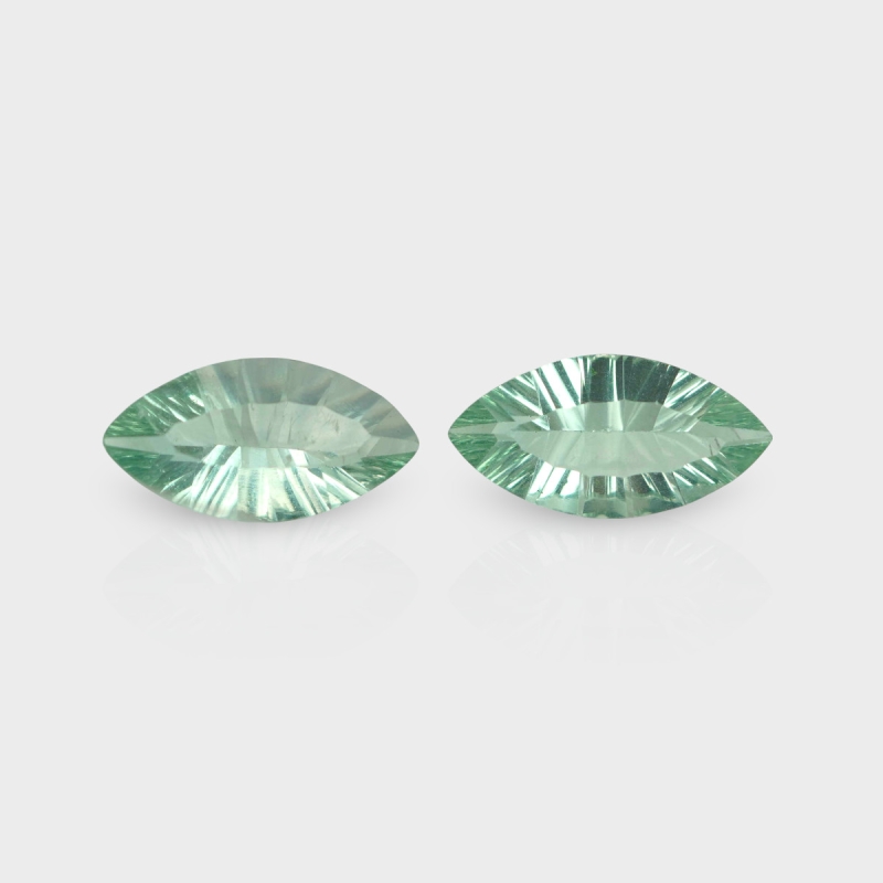 Green Fluorite 18x9mm Concave Cut Marquise AAA Grade Matched Gemstones Pair - 159229