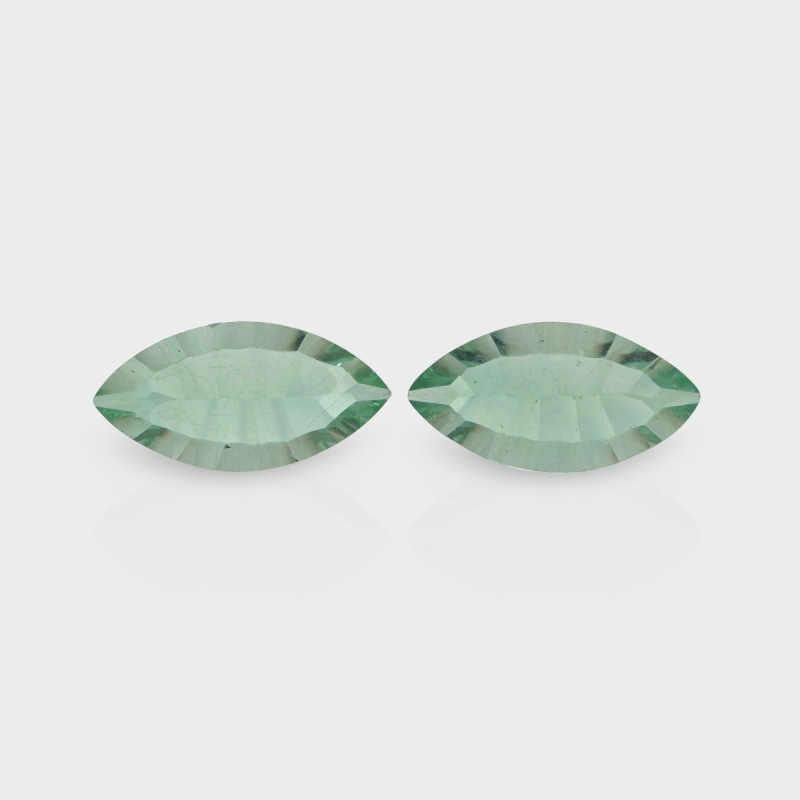 Green Fluorite 18x9mm Concave Cut Marquise AAA Grade Matched Gemstones Pair - 159229