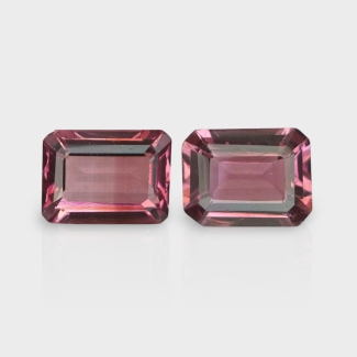 Pink Tourmaline 8x6mm Step Cut Octagon AAA Grade Matched Gemstones Pair - 157889