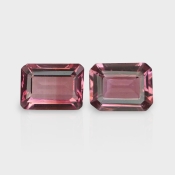 Pink Tourmaline 8x6mm Step Cut Octagon AAA Grade Matched Gemstones Pair - 157889