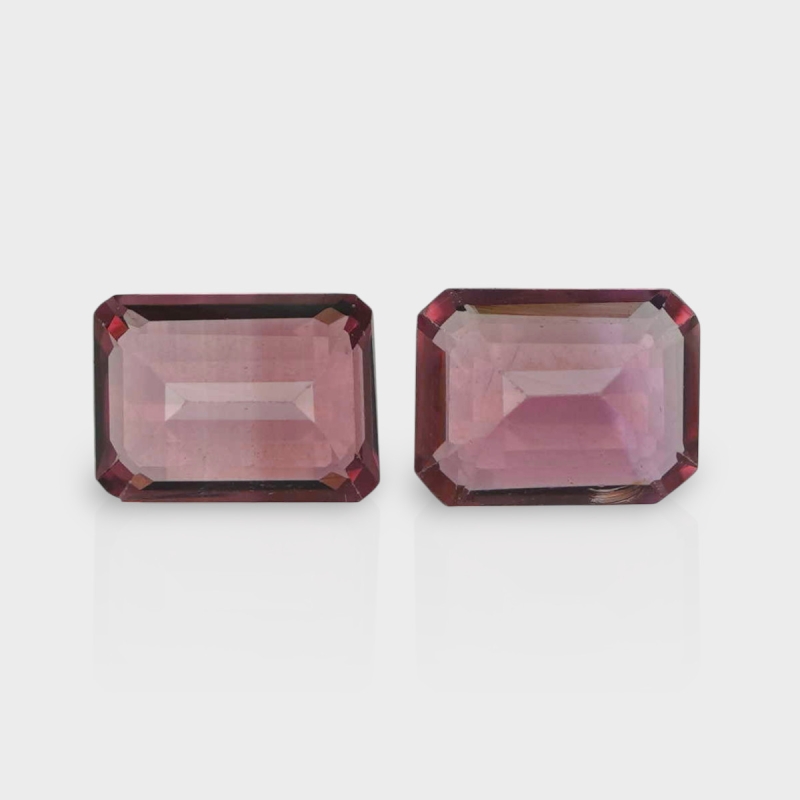 Pink Tourmaline 8x6mm Step Cut Octagon AAA Grade Matched Gemstones Pair - 157889
