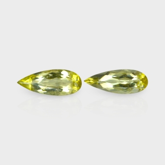 Green Beryl 18x7mm Faceted Pear AAA Grade Matched Gemstones Pair - 158287