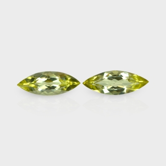 Green Beryl 18x7mm Faceted Marquise AAA Grade Matched Gemstones Pair - 158293