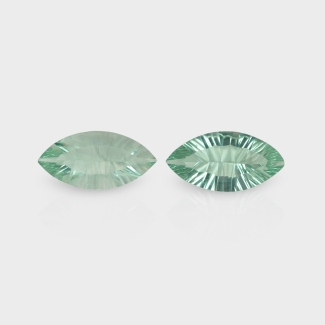 Green Fluorite 20x10mm Concave Cut Marquise AAA Grade Matched Gemstones Pair - 159230