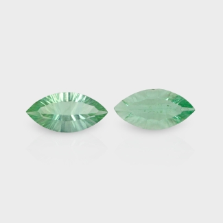 Green Fluorite 18x9mm Concave Cut Marquise AAA Grade Matched Gemstones Pair - 159241
