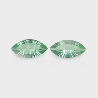 Green Fluorite 18x9mm Concave Cut Marquise AAA Grade Matched Gemstones Pair - 159226