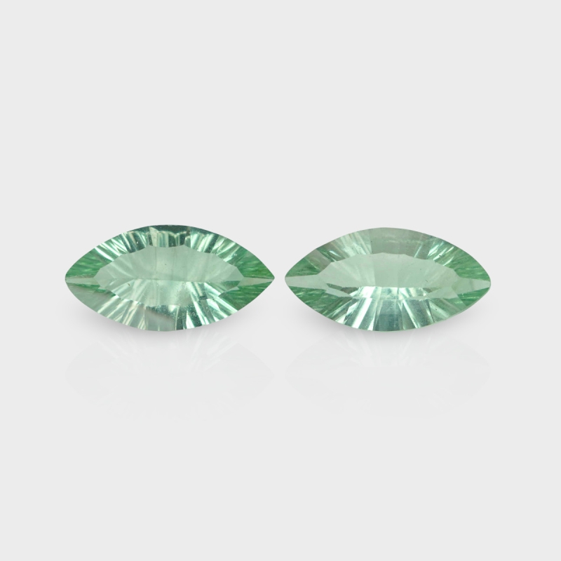 Green Fluorite 18x9mm Concave Cut Marquise AAA Grade Matched Gemstones Pair - 159226