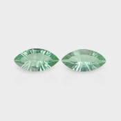 Green Fluorite 18x9mm Concave Cut Marquise AAA Grade Matched Gemstones Pair - 159226