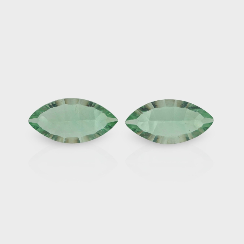 Green Fluorite 18x9mm Concave Cut Marquise AAA Grade Matched Gemstones Pair - 159226
