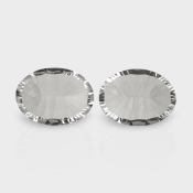 Crystal Quartz 16x12mm Concave Cut Oval AAA Matched Gemstones Pair - 181722