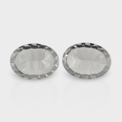 Crystal Quartz 16x12mm Concave Cut Oval AAA Matched Gemstones Pair - 181732