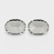 Crystal Quartz 16x12mm Concave Cut Oval AAA Matched Gemstones Pair - 181733