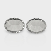 Crystal Quartz 16x12mm Concave Cut Oval AAA Matched Gemstones Pair - 181734