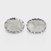 Crystal Quartz 20x15mm Concave Cut Oval AAA Matched Gemstones Pair - 181739