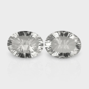 Crystal Quartz 20x15mm Concave Cut Oval AAA Matched Gemstones Pair - 181739