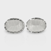 Crystal Quartz 20x15mm Concave Cut Oval AAA Matched Gemstones Pair - 181741