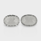 Crystal Quartz 18x13mm Concave Cut Oval AAA Matched Gemstones Pair - 181930