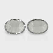 Crystal Quartz 18x13mm Concave Cut Oval AAA Matched Gemstones Pair - 181934