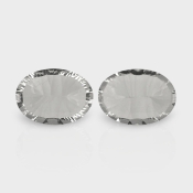 Crystal Quartz 18x13mm Concave Cut Oval AAA Matched Gemstones Pair - 181936