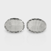 Crystal Quartz 18x13mm Concave Cut Oval AAA Matched Gemstones Pair - 181937