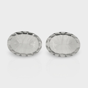 Crystal Quartz 18x13mm Concave Cut Oval AAA Matched Gemstones Pair - 181938