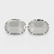 Crystal Quartz 18x13mm Concave Cut Oval AAA Matched Gemstones Pair - 181940