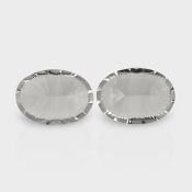 Crystal Quartz 18x13mm Concave Cut Oval AAA Matched Gemstones Pair - 181943