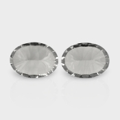 Crystal Quartz 16x12mm Concave Cut Oval AAA Matched Gemstones Pair - 181952