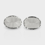 Crystal Quartz 16x12mm Concave Cut Oval AAA Matched Gemstones Pair - 181953