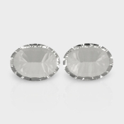 Crystal Quartz 16x12mm Concave Cut Oval AAA Matched Gemstones Pair - 181955