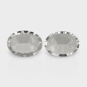 Crystal Quartz 16x12mm Concave Cut Oval AAA Matched Gemstones Pair - 181956