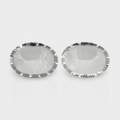 Crystal Quartz 16x12mm Concave Cut Oval AAA Matched Gemstones Pair - 181957