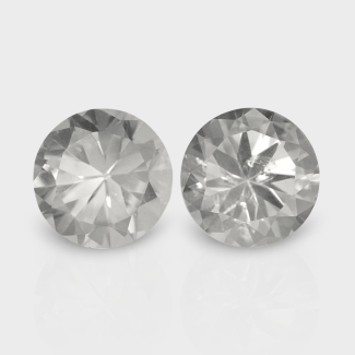 Crystal Quartz 11.5mm Diamond Cut Round AAA Matched Gemstones Pair - 181962