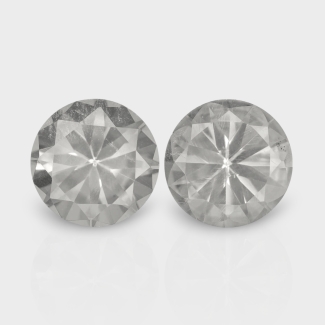 Crystal Quartz 12mm Diamond Cut Round AAA Matched Gemstones Pair - 181966