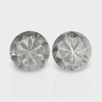 Crystal Quartz 12mm Diamond Cut Round AAA Matched Gemstones Pair - 181967