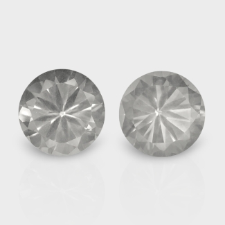 Crystal Quartz 11mm Diamond Cut Round AAA Matched Gemstones Pair - 181968