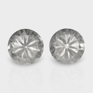 Crystal Quartz 11mm Diamond Cut Round AAA Matched Gemstones Pair - 181969