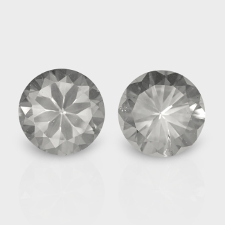 Crystal Quartz 11mm Diamond Cut Round AAA Matched Gemstones Pair - 181970
