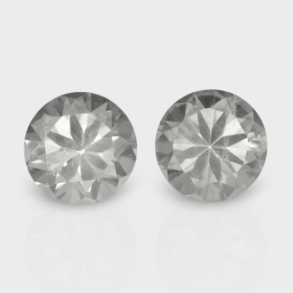 Crystal Quartz 9mm Diamond Cut Round AAA Matched Gemstones Pair - 181972