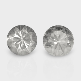 Crystal Quartz 9mm Diamond Cut Round AAA Matched Gemstones Pair - 181974