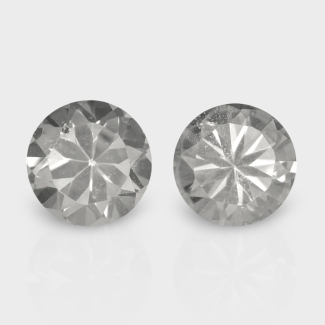 Crystal Quartz 9mm Diamond Cut Round AAA Matched Gemstones Pair - 181977