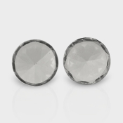Crystal Quartz 12mm Diamond Cut Round AAA Matched Gemstones Pair - 181983