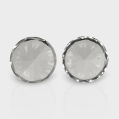 Crystal Quartz 10.5mm Diamond Cut Round AAA Matched Gemstones Pair - 181986