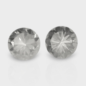 Crystal Quartz 10.5mm Diamond Cut Round AAA Matched Gemstones Pair - 181986