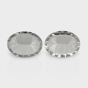 Crystal Quartz 16x12mm Concave Cut Oval AAA Matched Gemstones Pair - 181976